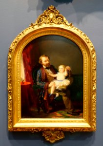 Listening to Father's Watch, by Lilly Martin Spencer, 1857, oil on academy board - Currier Museum of Art - Manchester, NH - DSC07405