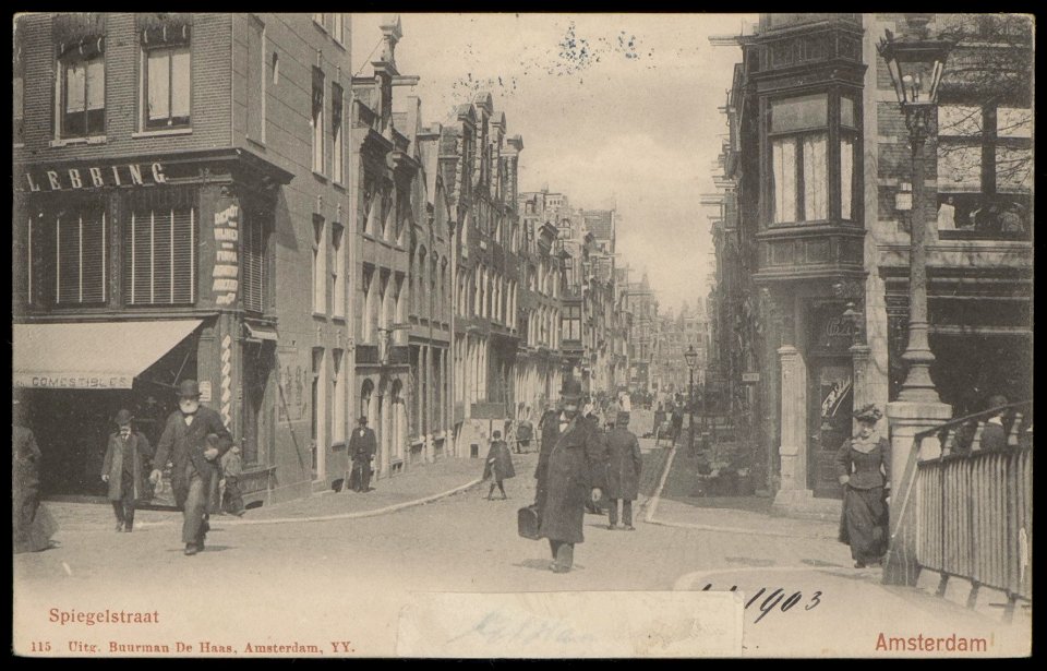 Spiegelstraat (Nieuwe) gezien vanaf Prinsengracht naar Herengracht, Afb PBKD00279000002