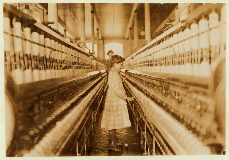 Spinner in Lancaster Cotton Mills, S.C. LOC nclc.05377