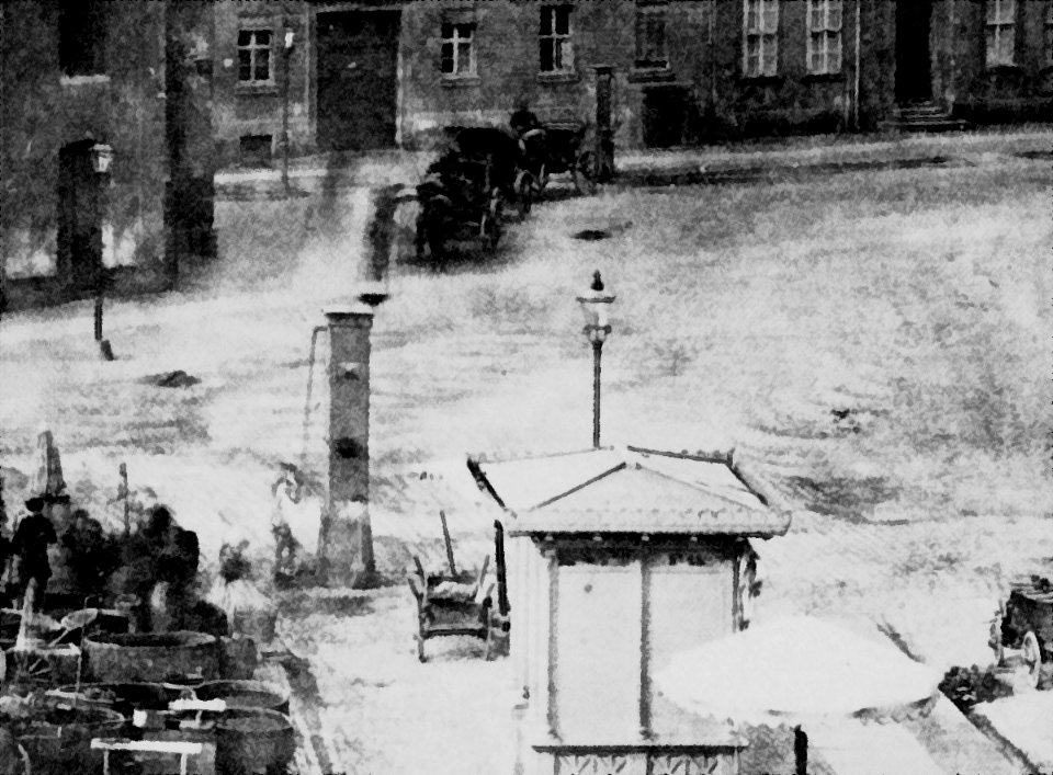 Spittelmarkt, Berlin 1868 (Straßenbrunnen)