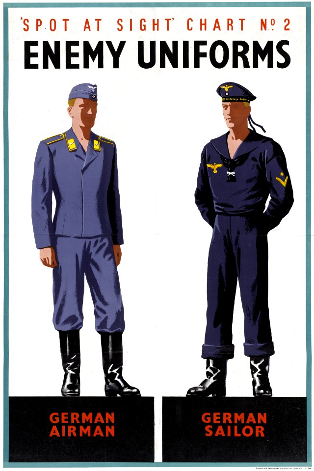 Spot at Sight Chart Number Two - Enemy Uniforms Art.IWMPST13832