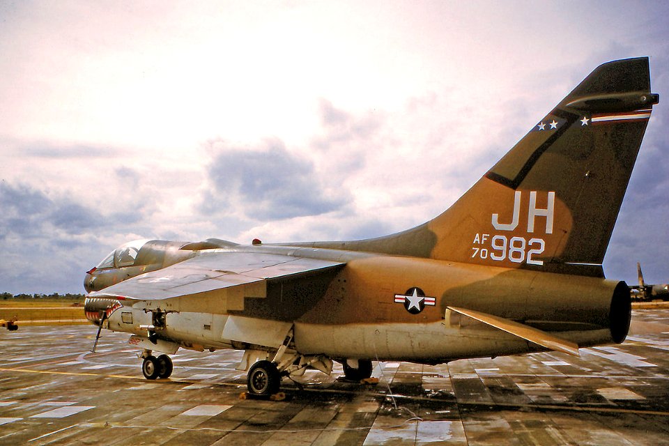 3d Tactical Fighter Squadron A-7D Corsair II 70-982 on parking ramp