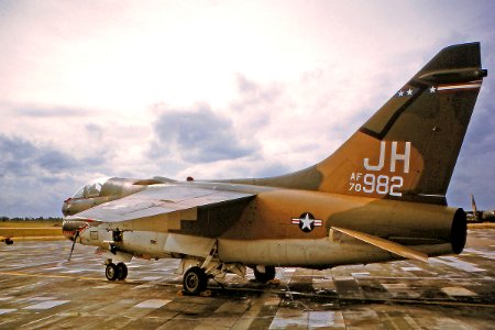 3d Tactical Fighter Squadron A-7D Corsair II 70-982 on parking ramp