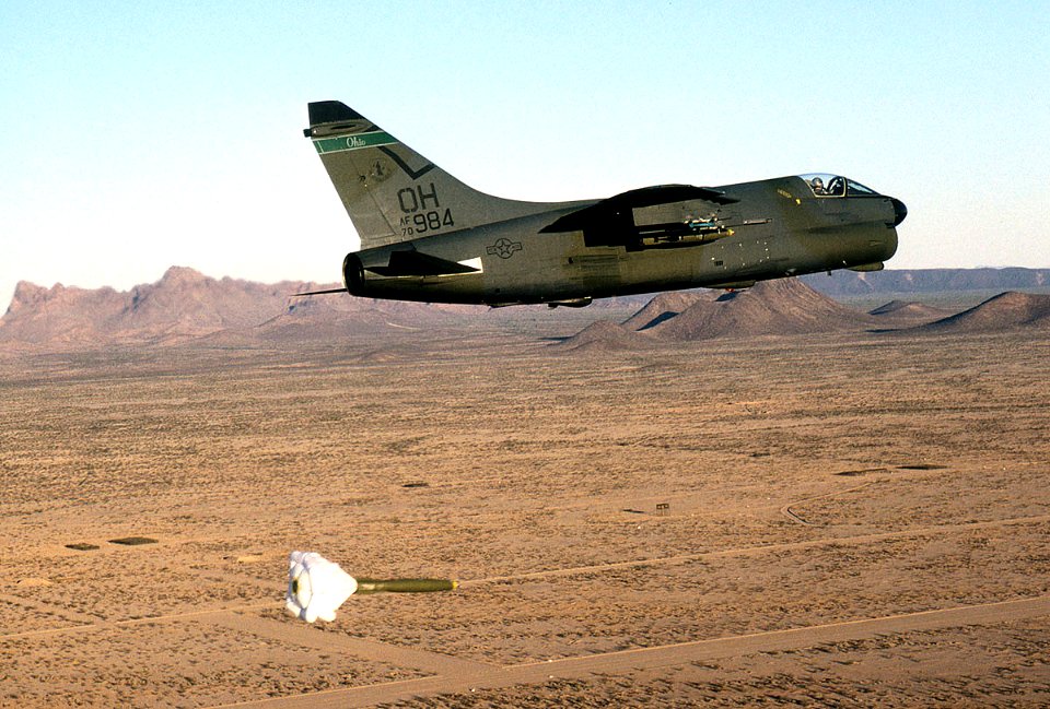 112th Tactical Fighter Squadron A-7D Corsair II 70-0984 dropping bomb