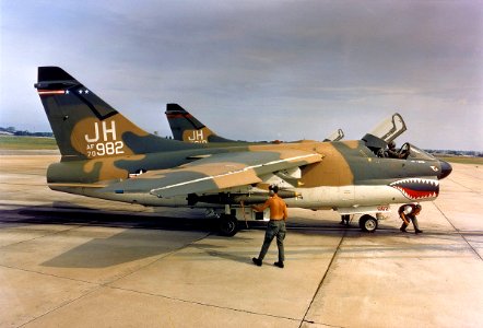 3d Tactical Fighter Squadron A-7D Corsair II 70-982 preparing to taxi