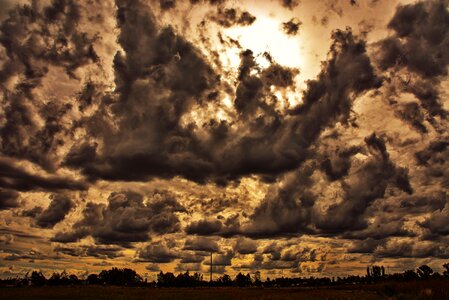 Field storm autumn