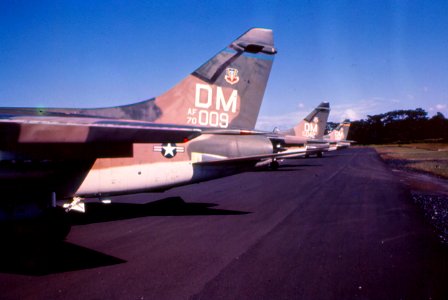 354th Tactical Fighter Squadron A-7D Corsir II fligtline at Howard AFB