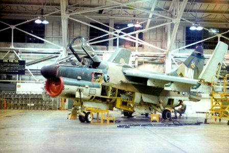 356th Tactical Fighter Squadron A-7D Corsair II in Phase Hangar