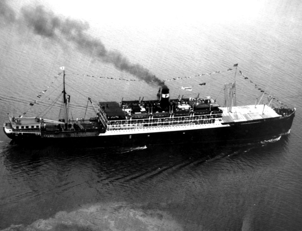 SS Ancon transiting the Panama Canal 1939