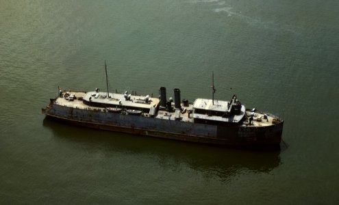 SS Estrada Palma at anchor in Hampton Roads, Virginia (USA), in 1942 (80-G-K-407) photo