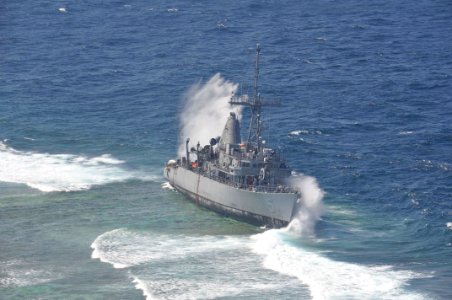 SS Guardian is hit by heavy waves. (8435988216)