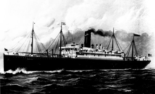 SS Mongolia underway at sea (artwork), circa 1910 (NH 91268)