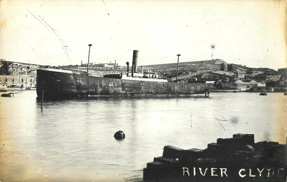SS River Clyde in front of Corradino, Malta