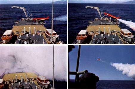 SSM-N-8 Regulus cruise missile launch from USS Los Angeles (CA-135), circa in 1959