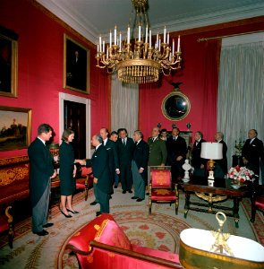 ST-C422-42-63. Jacqueline Kennedy with Vice President of Argentina, Carlos Humberto Perette, at Reception Following Funeral of President John F. Kennedy