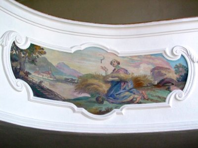 St. Afra in Lachen in Schwaben - linkes Orgelemporenbild