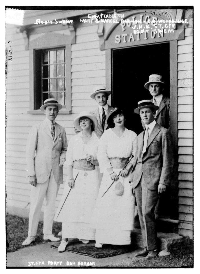 St. Cyr Party - Bar Harbor- Edw. Pendelton, Mary and Marcel, J.H.E. St. Cyr, Rob't. Swem LCCN2014696824