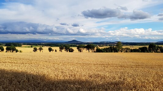 Clouds mountain field