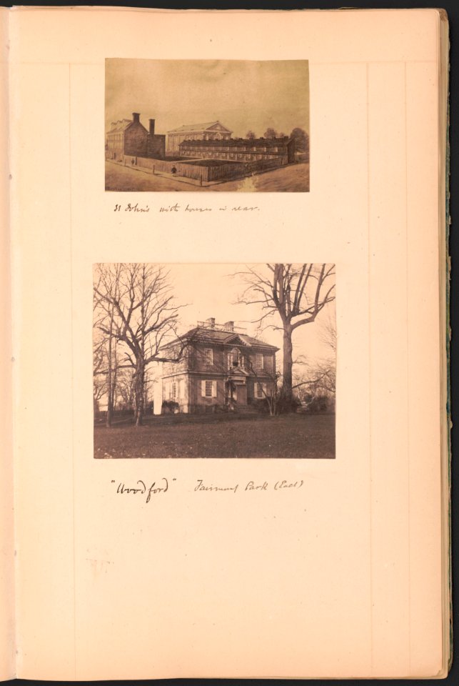 St. John's with houses in rear Woodford, Fairmont Park (east). LCCN2016649526