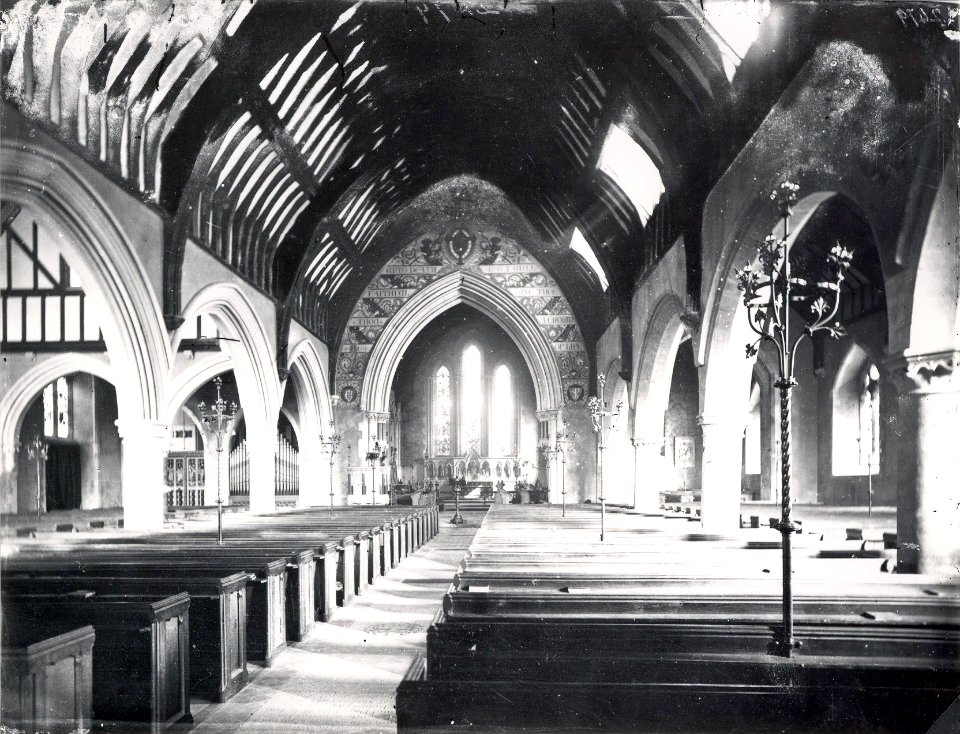 St. Mary's Church, Reading, Interior, c. 1875