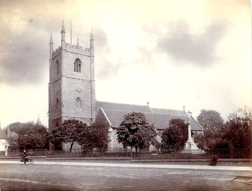 St. Mary's Church, Reading, from the south-west, 1890-1899