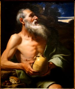 St. Paul the Hermit in Meditation, by Jusepe de Ribera, Spanish, 1610-1611, oil on canvas - Princeton University Art Museum - DSC06504