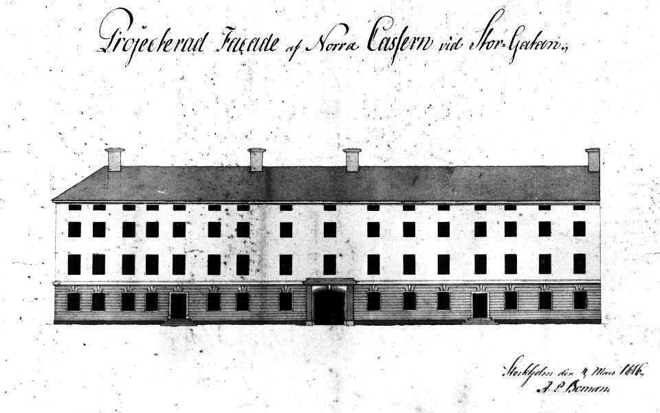 Stadens norra kasern projekt 1816