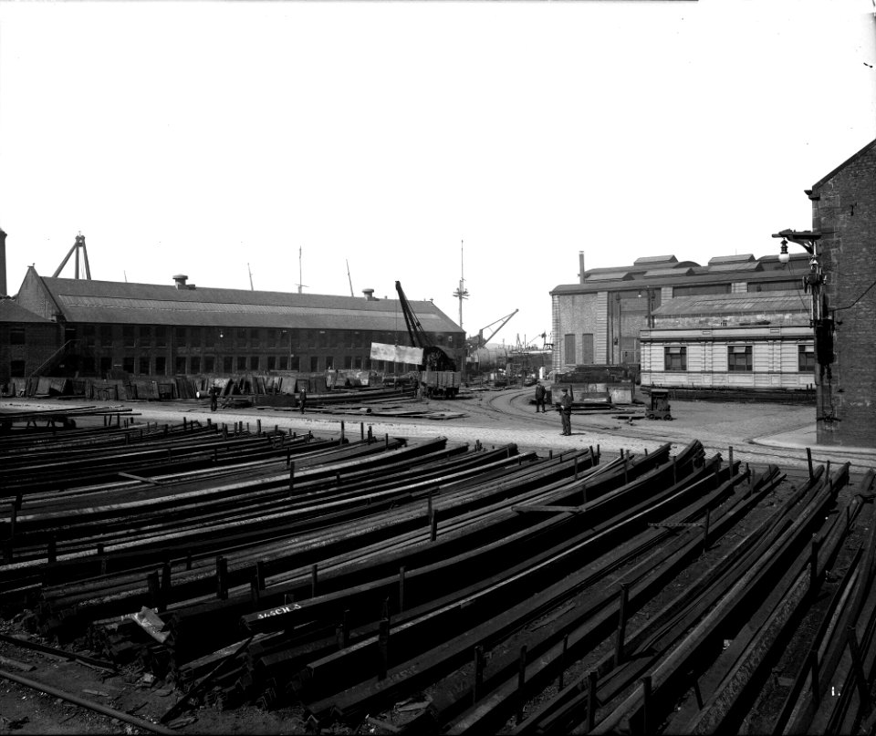 Stackyard at John Brown and Co Ltd, Clydebank, 1901 RMG G10546