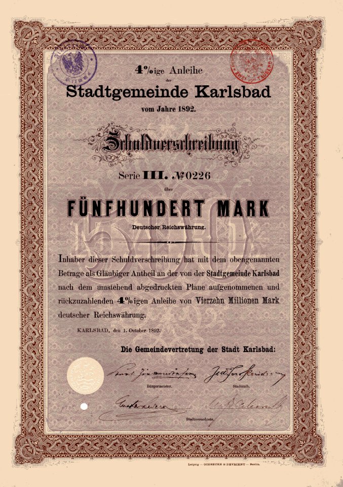 Stadt Karlsbad 1892