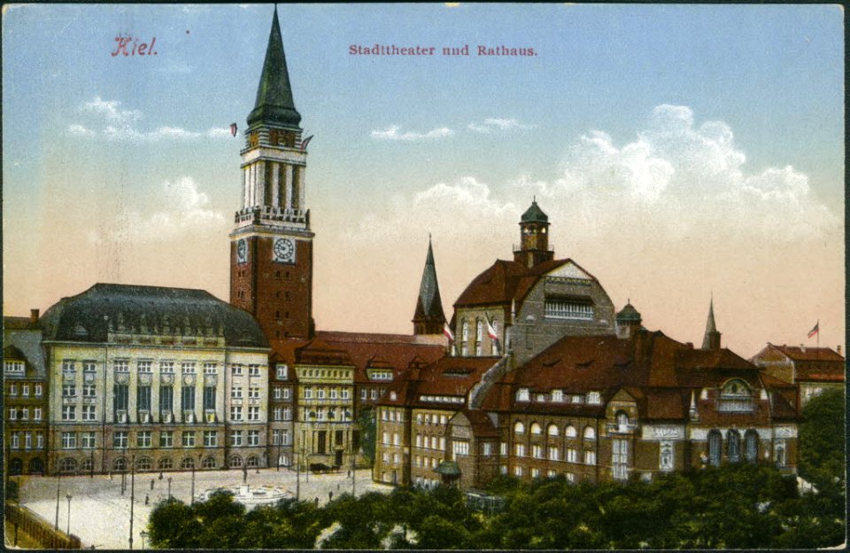 Stadttheater und Rathaus (Kiel 26.734)