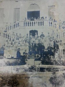 Staff at the entrance of the Poor House - St Vincent de Paule Hospital (L-Ingieret) in 1891