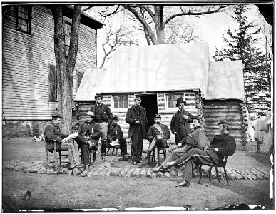 Staff of Officers at Headquarters of 6th Army Corps, winter of 1864. Capt. Henry W. Farrar - A.D.C., Capt. Henry R.... - NARA - 524623
