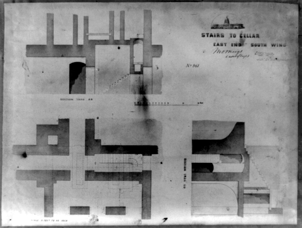 Stairs to cellar, east end, south wing LCCN2002718492
