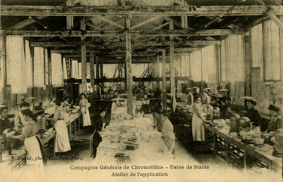 Stains, usine de la Compagnie Générale de Chromolithie (J David, 1905-08)