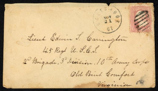 Stamped envelope addressed to Lieut Edwin T. Carrington LCCN2010652109
