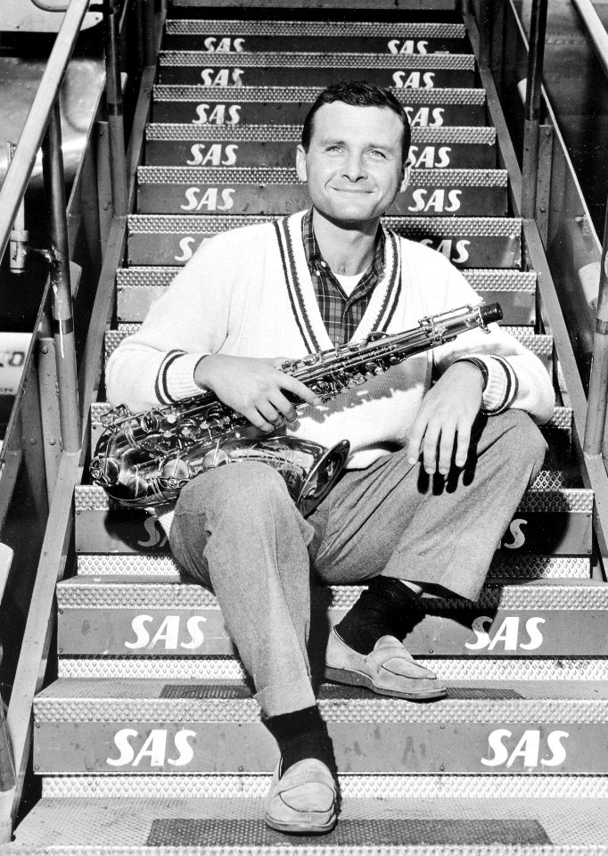 Stan Getz, tenor saxophonist at Kastrup Airport CPH, Copenhagen