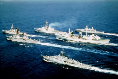 STANAVFORLANT ships underway in 1982 photo