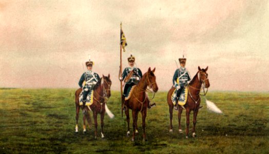 Standarte des Husaren-Regiments Nr. 15 Königin Wilhelmina der Niederlande. Koloriertes Foto 1905