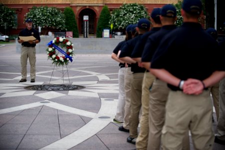 Standing at attention with wreath law enforcement explorers 3 photo