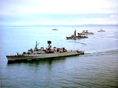Standing Naval Force Atlantic ships underway 1982