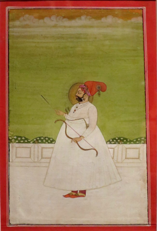 Standing Portrait of Raj Singh, watercolor from India, 1779, Honolulu Museum of Art, 6495.1