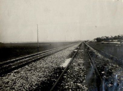 Standpunkt auf dem Bahnkörper östlich der 2.Bahnübersetzung bei Kalisz.Aufnahme gegen Wolbrom. (BildID 15538893)