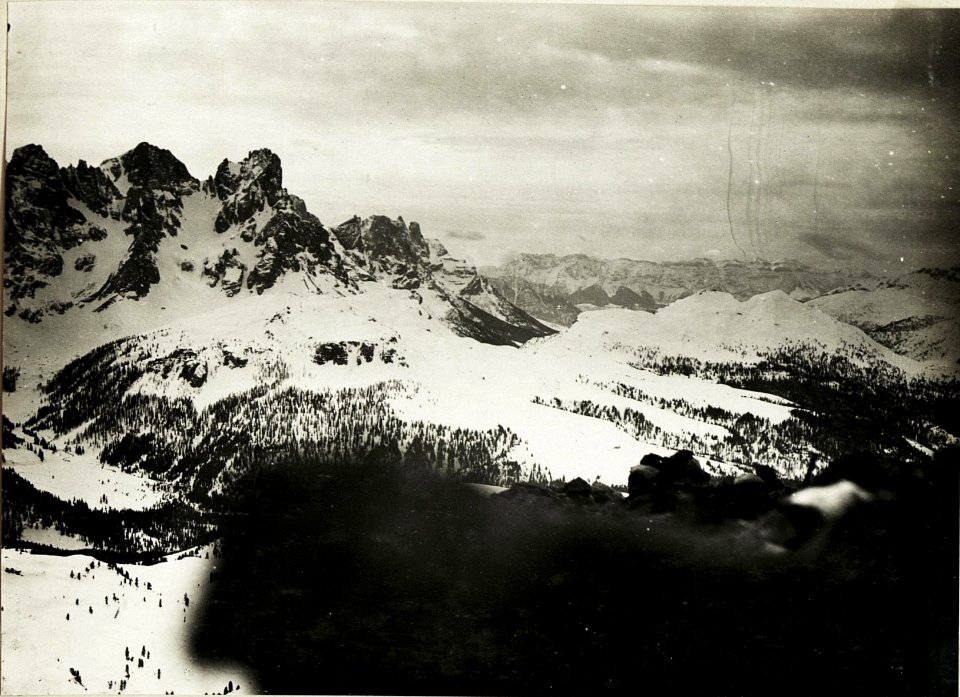 Standpunkt Cima di Bocche, von Passo Valles bis Pala-Gruppe Monte Mulaz. (BildID 15418399)