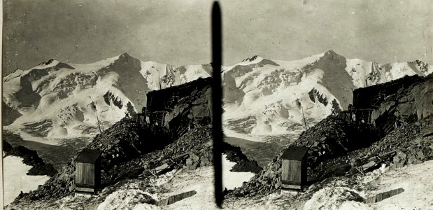 Standpunkt Forno-Stützpunkt, mit Blick gegen Pizzo Tresèro. (BildID 15426160)