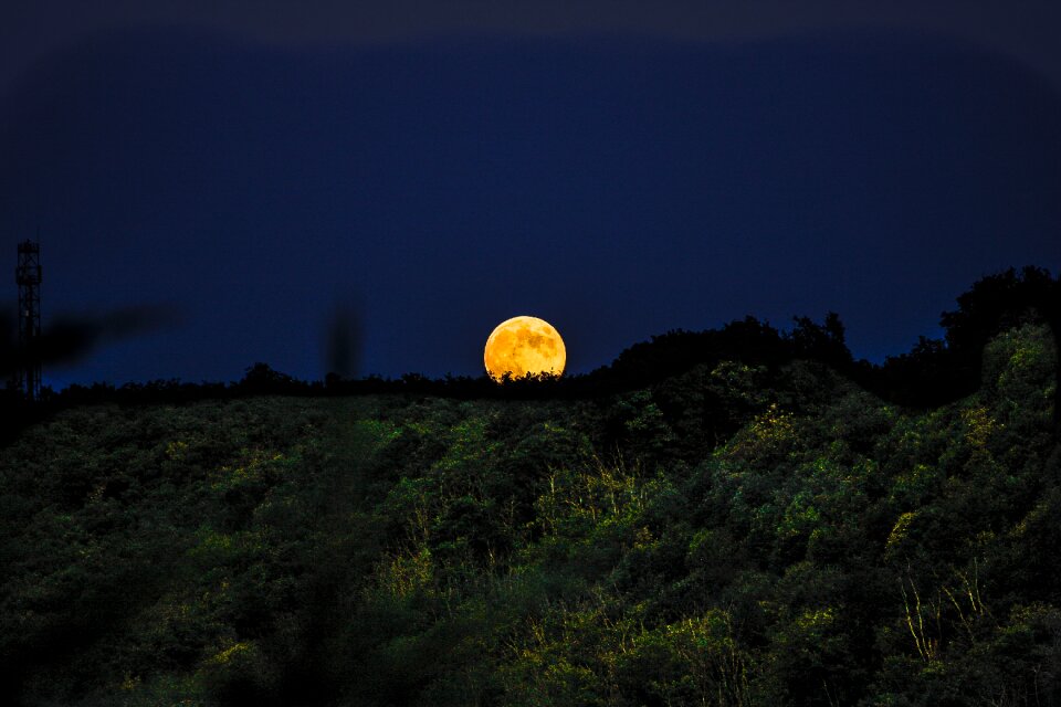Moon panoramic sunset