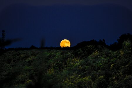 Moon panoramic sunset photo
