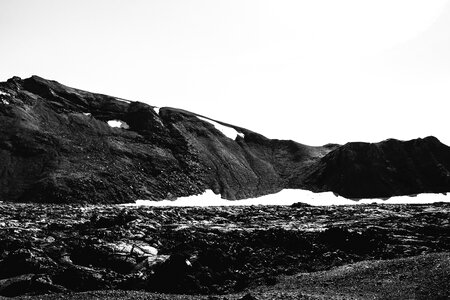 Rocks black and white snow photo