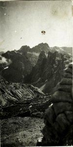 Standpunkt Toblingerknoten, Blick gegen Südost mit Rotwandspitze Elferkofel, Einser, Bödenknoten. (BildID 15425754)