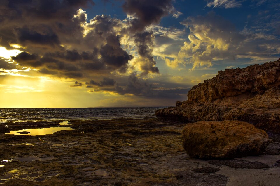 Dramatic sunset nature