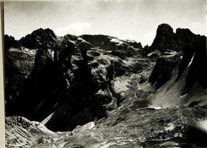 Standpunkt Toblinger Knoten, Zinnenplateau, Rotwandspitz, Elferkofel, Oberbacherspitze, Zwölfer, Büllelejoch. (BildID 15423777)